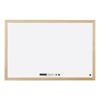 Dry-wipe&magnetic Notice Board 400x600mm glazed wood frame