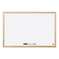 Dry-wipe&magnetic Notice Board, BI-OFFICE, 600x900mm, glazed, wood frame