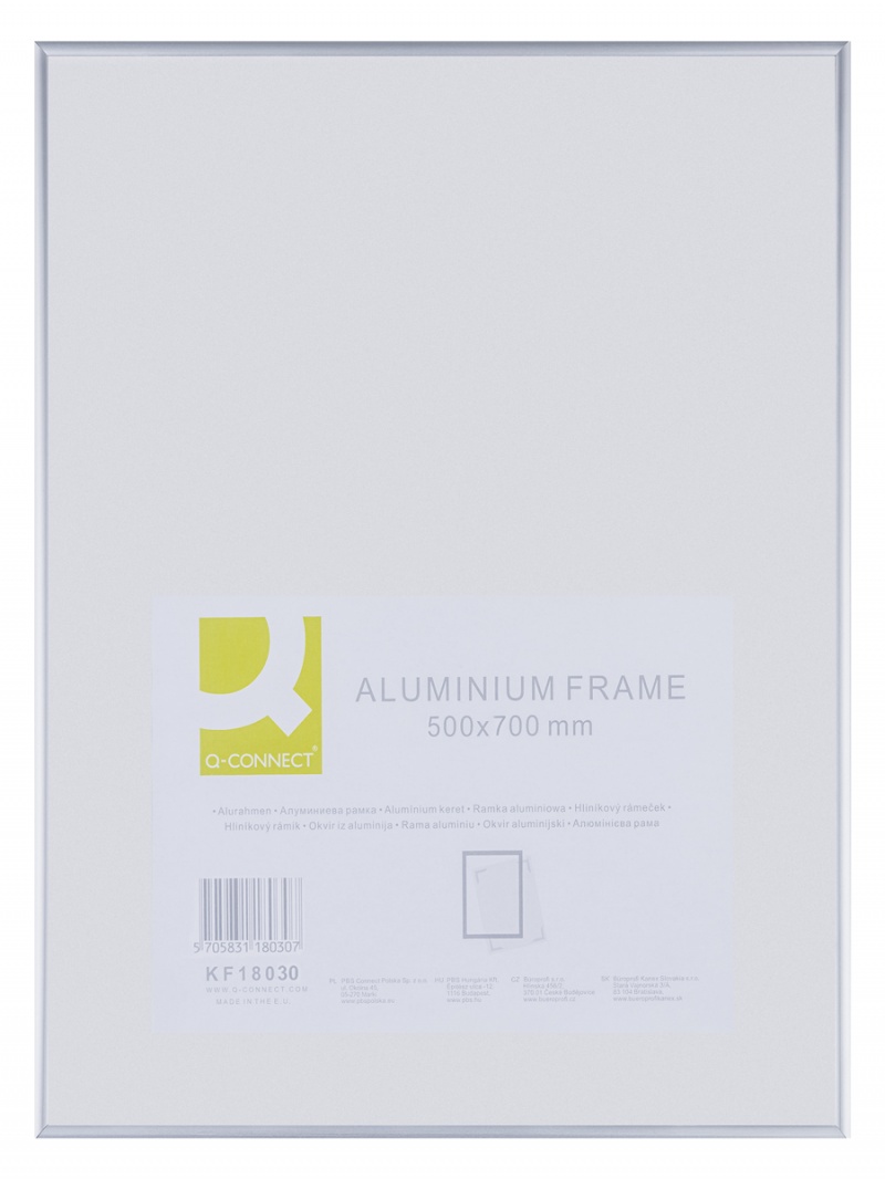 Ramka aluminiowa Q-CONNECT, 500x700mm, Antyramy, ramki, Prezentacja