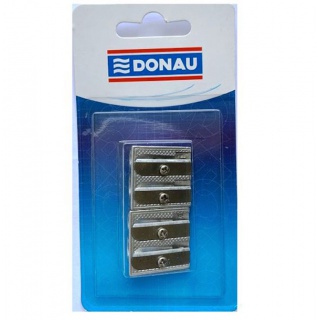 Temperówka DONAU, aluminiowa, podwójna, blister - 2szt., Temperówki, Artykuły do pisania i korygowania