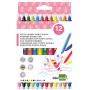 Felt-tip Pens double-sided tip 2. 5/5mm 12pcs hanging pack assorted colours