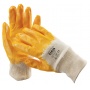 Heavy Duty Safety Gloves Harrier Yellow, cotton+ nitrile, size 10, white-blue