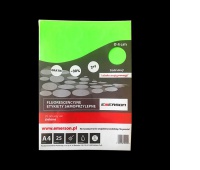 Fluorescencyjne etykiety samoprzylepne A4 zielone kółka 40mm 25 arkuszy w ryzie 10 ryz w kart., Etykiety samoprzylepne, Papier i etykiety