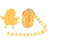 Aplikacje kurczaczek 2x3cm/44szt,1mb, żółte, Produkty kreatywne, Artykuły dekoracyjne