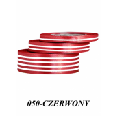 Wstążka satynowa w linie, 6mm/22mb, czerwona, Produkty kreatywne, Artykuły dekoracyjne