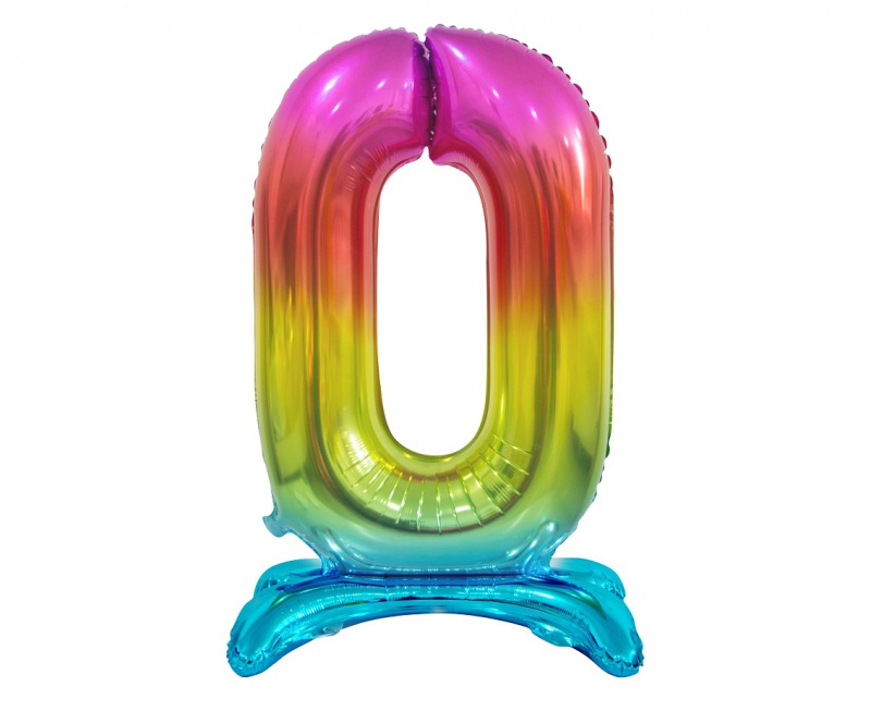 BALON FOLIOWY B&C "CYFRA STOJĄCA 0" TĘCZOWA 74CM, Podkategoria, Kategoria