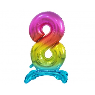 BALON FOLIOWY B&C "CYFRA STOJĄCA 8" TĘCZOWA 74CM, Podkategoria, Kategoria