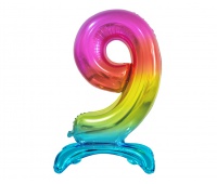 BALON FOLIOWY B&C "CYFRA STOJĄCA 9" TĘCZOWA 74CM, Podkategoria, Kategoria