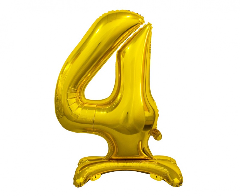 BALON FOLIOWY B&C "CYFRA STOJĄCA 4" ZŁOTA 74CM, Podkategoria, Kategoria