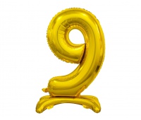 BALON FOLIOWY B&C "CYFRA STOJĄCA 9" ZŁOTA 74CM, Podkategoria, Kategoria