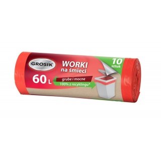 WORKI NA ŚMIECI LD 60L.CZERWONE 10szt.GROSIK, Podkategoria, Kategoria