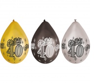 BALONY PREMIUM "40-STO LAT" METAL.12" /6/ WISZĄCE, Podkategoria, Kategoria