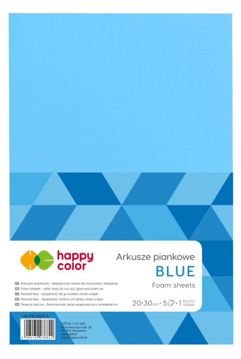 ARKUSZE PIANKOWE NIEBIESKIE A4 /5/ HAPPY COLOR, Podkategoria, Kategoria