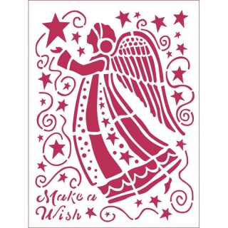 STAMP SZABLON 15x20cm MAKE A WISH ANIOŁ, Podkategoria, Kategoria
