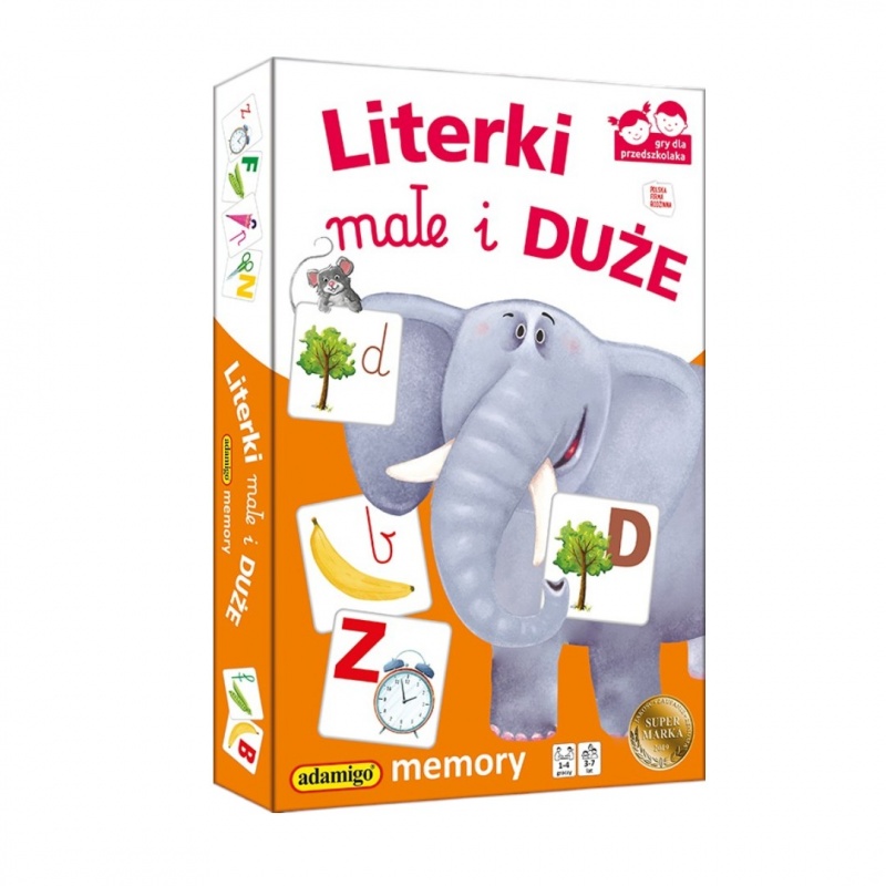 LITERKI MAŁE I DUŻE ADAMIGO MEMORY 7431, Edukacyjne, Gry