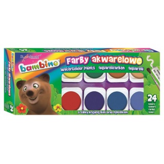 FARBY AKWAREL.BAMBINO 24 kol. DUŻA PASTYL.MINI ZOO, Podkategoria, Kategoria