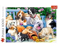 PUZZLE 1000-EL PSY W OGRODZIE