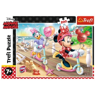 PUZZLE 200 MINNIE NA PLAŻY, 200 element&oacute;w, Puzzle