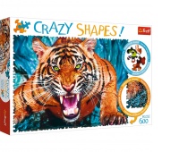 PUZZLE 600 Crazy Shapes - Oko w oko z tygrysem, 600 element&oacute;w, Puzzle