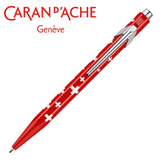 Długopis CARAN D'ACHE 849 Swiss Flag, M, czerwony, Długopisy, Artykuły do pisania i korygowania