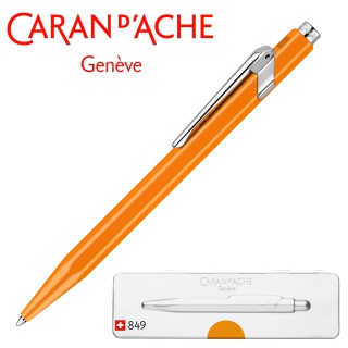Długopis CARAN D'ACHE 849 Pop Line Fluo, M, w pudełku, pomarańczowy, Długopisy, Artykuły do pisania i korygowania