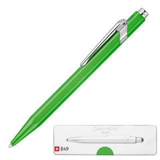 Długopis CARAN D'ACHE 849 Pop Line Fluo, M, w pudełku, zielony, Długopisy, Artykuły do pisania i korygowania