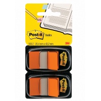 Zakładki indeksujące POST-IT® (680-O2EU) PP 25x43mm 2x50 kart. pomarańczowe, Bloczki samoprzylepne, Papier i etykiety