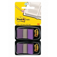 Zakładki indeksujące POST-IT® (680-P2EU) PP 25x43mm 2x50 kart. purpurowe, Bloczki samoprzylepne, Papier i etykiety
