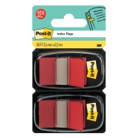 Zakładki indeksujące POST-IT® (680-R2EU), PP, 25,4x43,2mm, 2x50 kart., czerwone, Zakładki indeksujące, Papier i etykiety