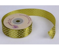WSTĄŻKA oliwkowa W KROPKI 2,5CM 20M, Podkategoria, Kategoria
