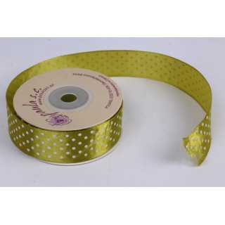 WSTĄŻKA oliwkowa W KROPKI 2,5CM 20M, Podkategoria, Kategoria