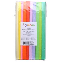 Bibuła marszczona GIMBOO Pastel, w rolce, 25x200cm, 10szt., mix kolorów, Produkty kreatywne, Artykuły szkolne