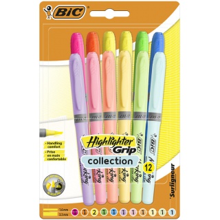 ZAKREŚLACZ HIGHLINER GRIP PASTELOWY 12KOL., Podkategoria, Kategoria