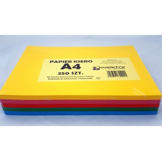 PAPIER KSERO A4 250ARK. 160G MIX INTENS KOLOR, Podkategoria, Kategoria