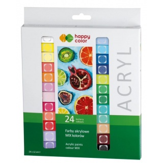 FARBA AKRYLOWA ZESTAW 24KOL.X12ML HAPPY COLOR, Podkategoria, Kategoria
