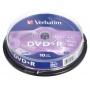 Verbatim DVD+R 16x 4,7GB 10p cake box DataLife+,Adv.AZO+, bez nadruku, Płyty CD/DVD i dyskietki, Akcesoria komputerowe