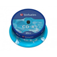 Verbatim CD-R 52x 700MB 25p cake box DataLife,Extra Protection, bez nadruku, Płyty CD/DVD i dyskietki, Akcesoria komputerowe