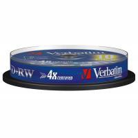 Verbatim DVD+RW 4x 4,7GB 10 p cake box DataLife+, scratch resist, bez nadruku, Płyty CD/DVD i dyskietki, Akcesoria komputerowe