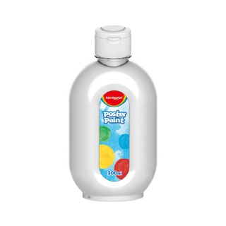 Farba plakatowa KEYROAD, 300ml, butelka, biała, Plastyka, Artykuły szkolne