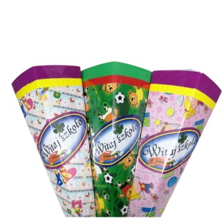 RÓG OBFITOŚCI ZWYKŁY KWADRAT WITAJ SZKOŁO 70 cm, Rogi obfitości, Art. dekoracyjne i prezentowe