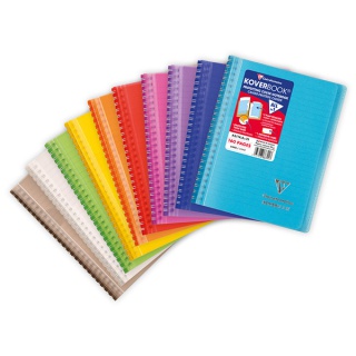 Kołonotatnik CLAIREFONTAINE Koverbook, w linię, 80 kart., 14,8x21cm, mix kolorów, Kołonotatniki, Zeszyty i bloki
