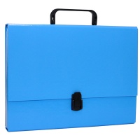 Teczka-pudełko OFFICE PRODUCTS, PP, A4/5cm, z rączką i zamkiem, niebieska, Teczki przestrzenne, Archiwizacja dokumentów