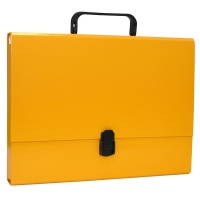 File Box OFFICE PRODUCTS, PP, A4/5cm, with handle and clip lock, yellow