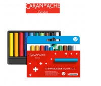 Kredki akwarelowe woskowe CARAN D'ACHE Swisscolor, kartonowe pudełko, 10 szt., Plastyka, Artykuły szkolne