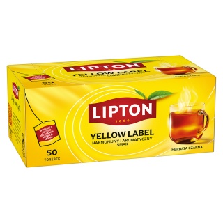 Herbata LIPTON czarna, Yellow Label, 50 torebek