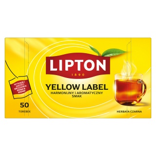 Herbata LIPTON czarna, Yellow Label, 50 torebek