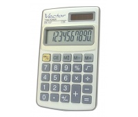 Kalkulator kieszonkowy VECTOR KAV DK-137, 10-cyfrowy, 61x102mm, metalowy
