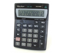 Kalkulator biurowy VECTOR KAV DK-222, 12-cyfrowy, 103x137mm, czarny