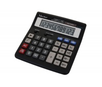 Kalkulator biurowy VECTOR KAV DK-209DM BLK, 12-cyfrowy, 152x160mm, czarny