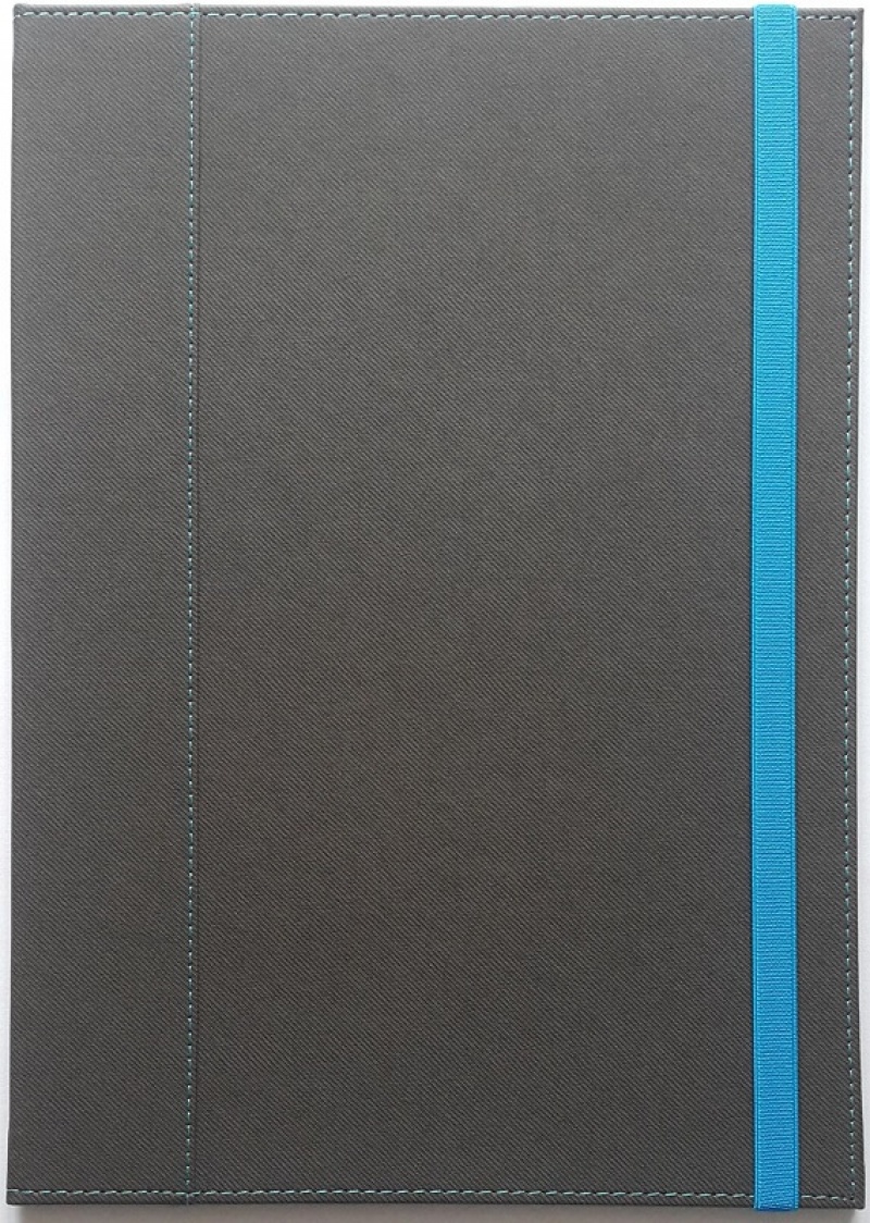 TECZKA NA DOKUMENTY GUMKA NIEBIESKA, Teczki, Tekstylia